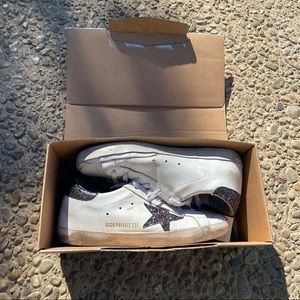 Golden Goose x Ssense limited edition blue glitter sneakers